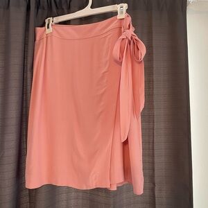 LOFT Pink Wrap Skirt with Bow